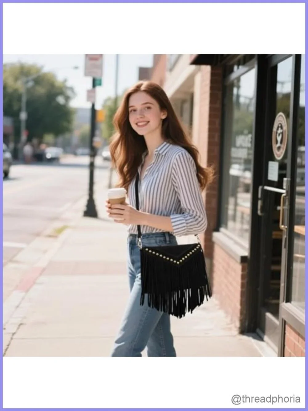 Faux Suede Fringe Crossbody Hobo Bag with Detachable Strap, Boho Chic Western